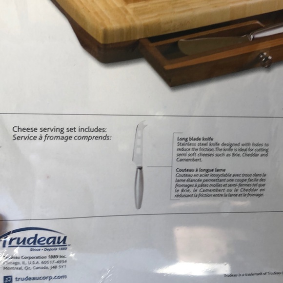 🆕 Trudeau Cheese Serving Set Bamboo Sealed - Picture 6 of 8